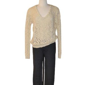 BDG, Beige V-Neck Loose Weave Sweater, Size M, NWOT